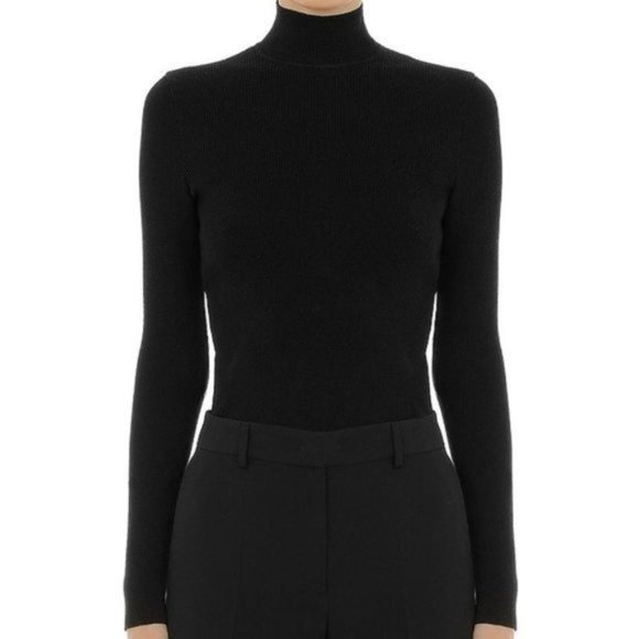 ALBERTA FERRETTI Wool Turtleneck - Black - Size 12 - NWT